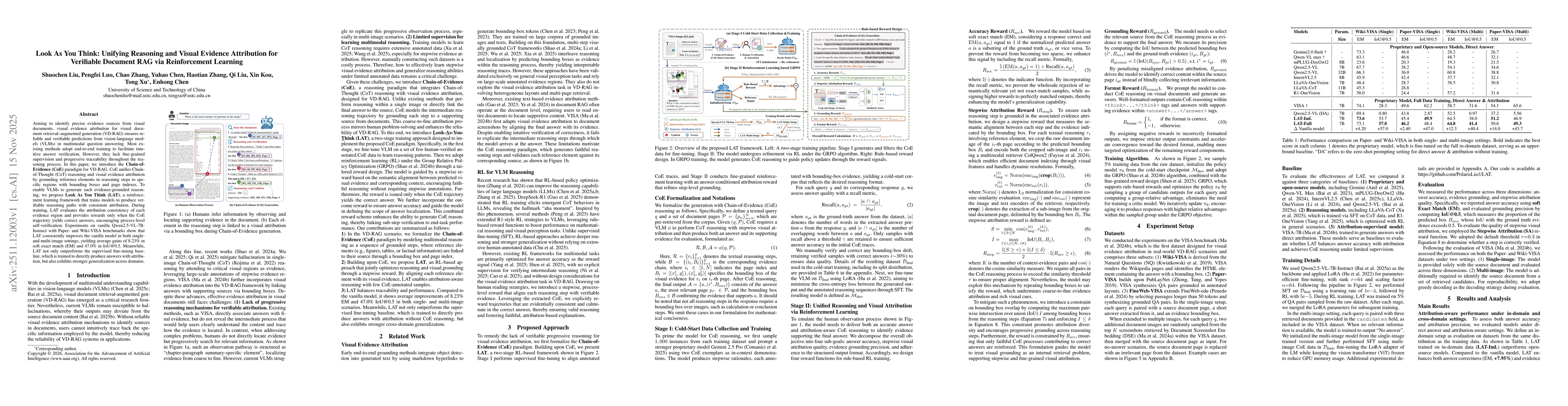Thumbnail for Look As You Think: Unifying Reasoning and Visual Evidence Attribution for Verifiable Document RAG via Reinforcement Learning