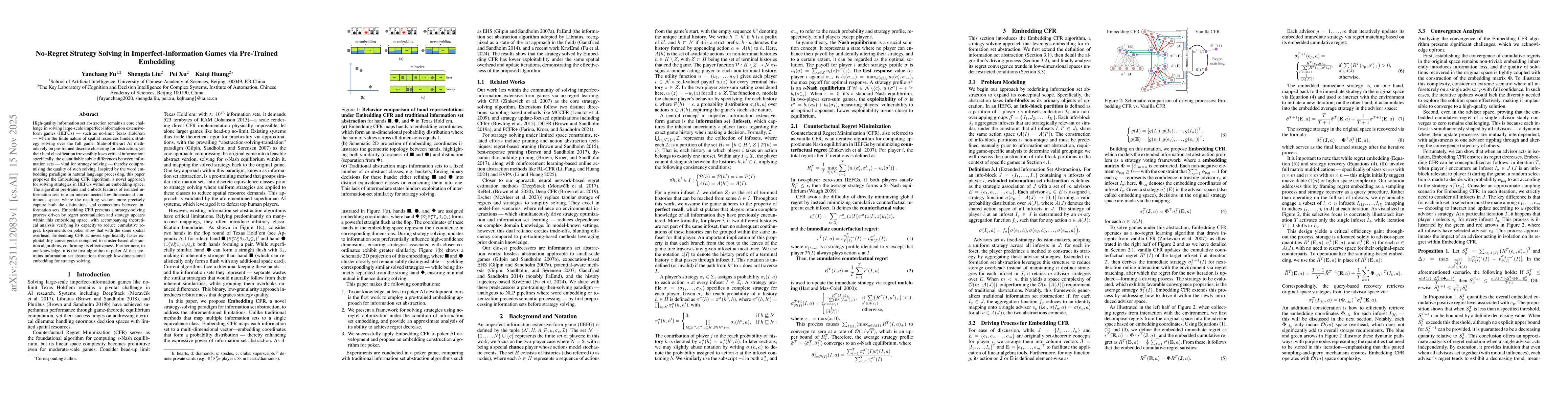 Thumbnail for No-Regret Strategy Solving in Imperfect-Information Games via Pre-Trained Embedding