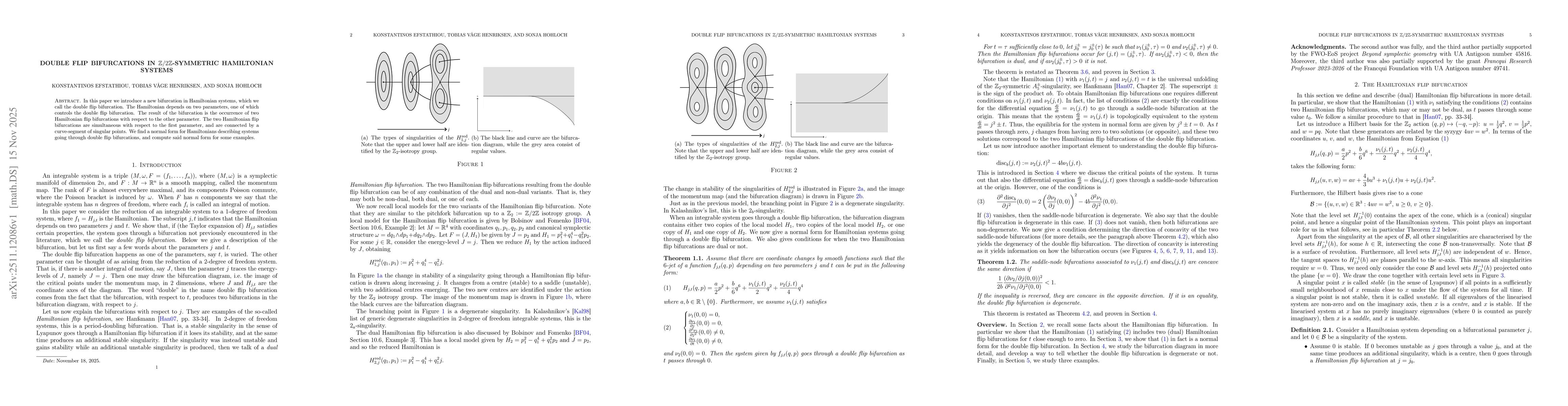 Thumbnail for Double flip bifurcations in $\mathbb{Z}/2\mathbb{Z}$-symmetric Hamiltonian systems