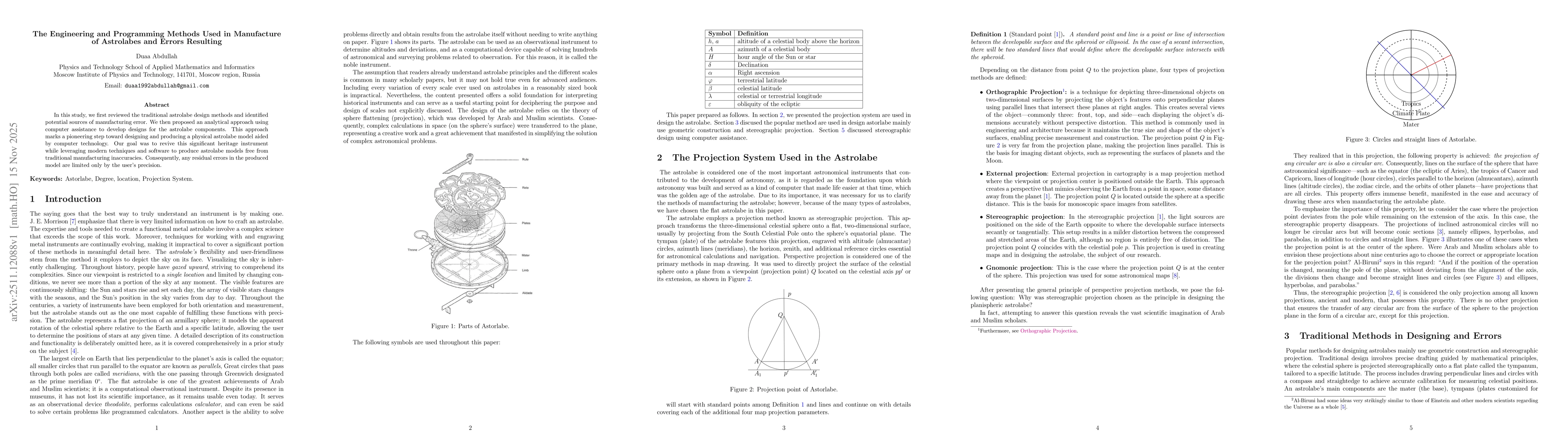 Thumbnail for The Engineering and Programming Methods Used in Manufacture of Astrolabes and Errors Resulting