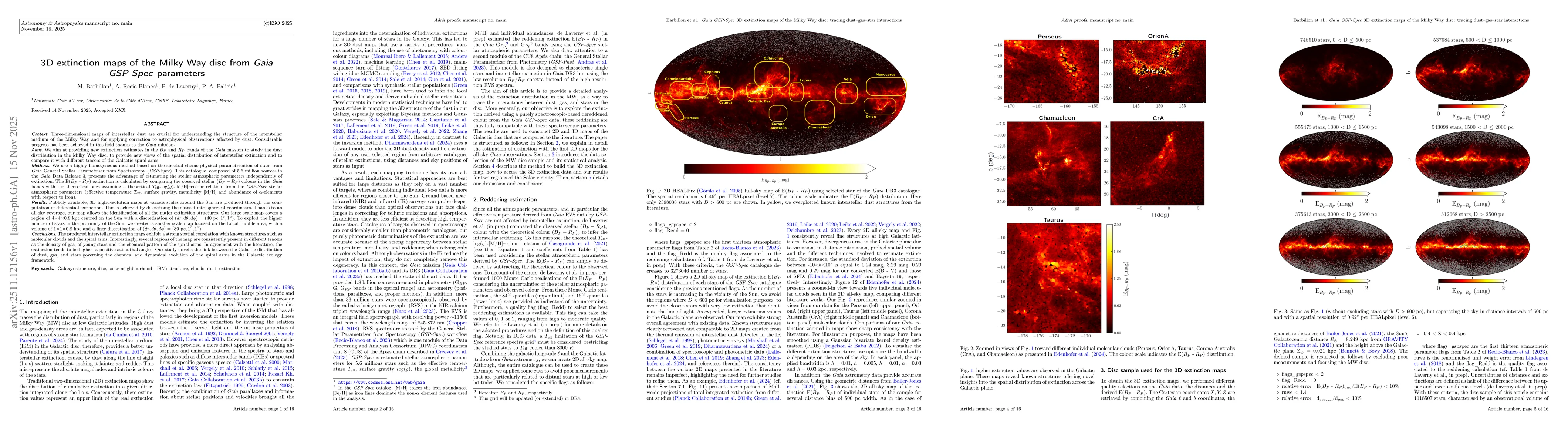 Thumbnail for 3D extinction maps of the Milky Way disc from Gaia GSP-Spec parameters
