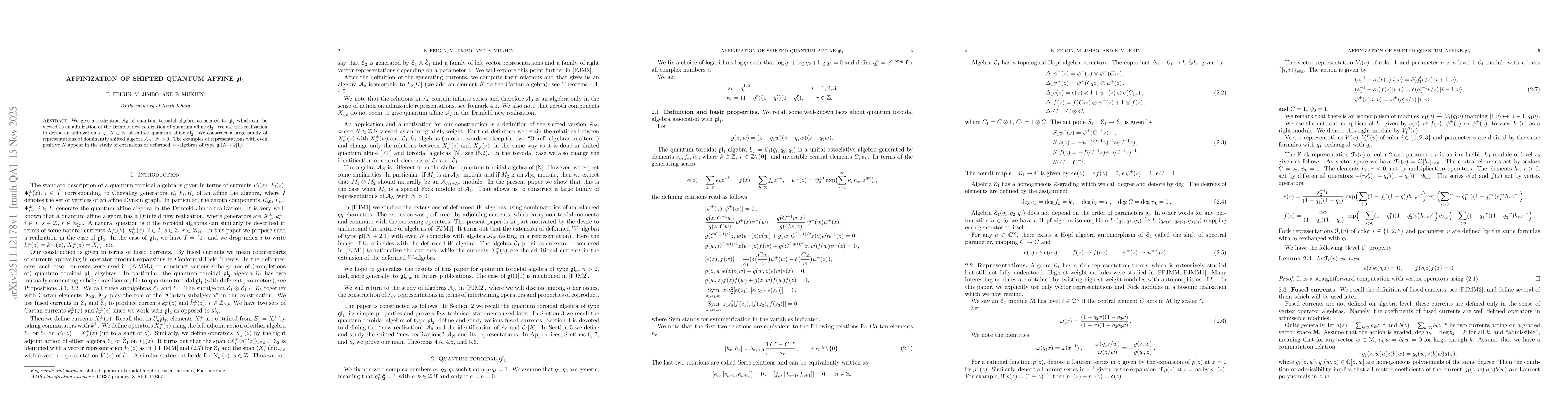 Thumbnail for Affinization of shifted quantum affine $\mathfrak{gl}_2$