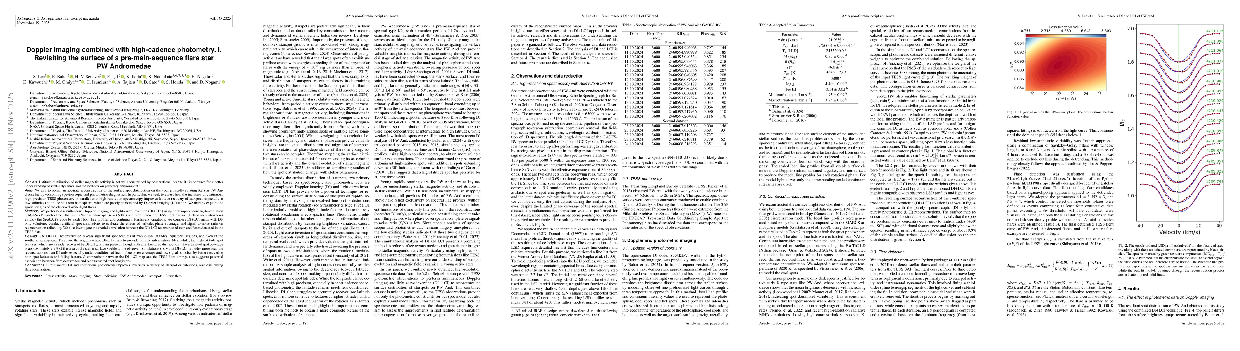Thumbnail for Doppler imaging combined with high-cadence photometry. I. Revisiting the surface of a pre-main-sequence flare star