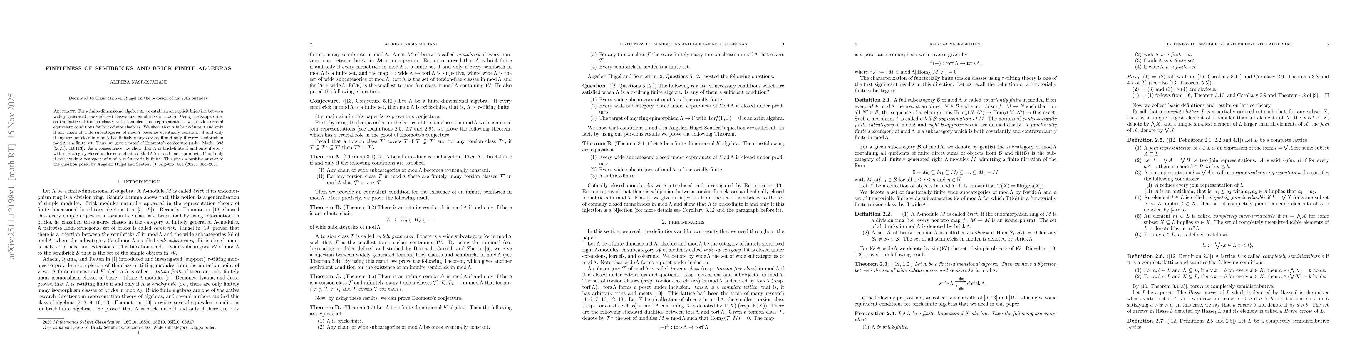 Thumbnail for Finiteness of semibricks and brick-finite algebras