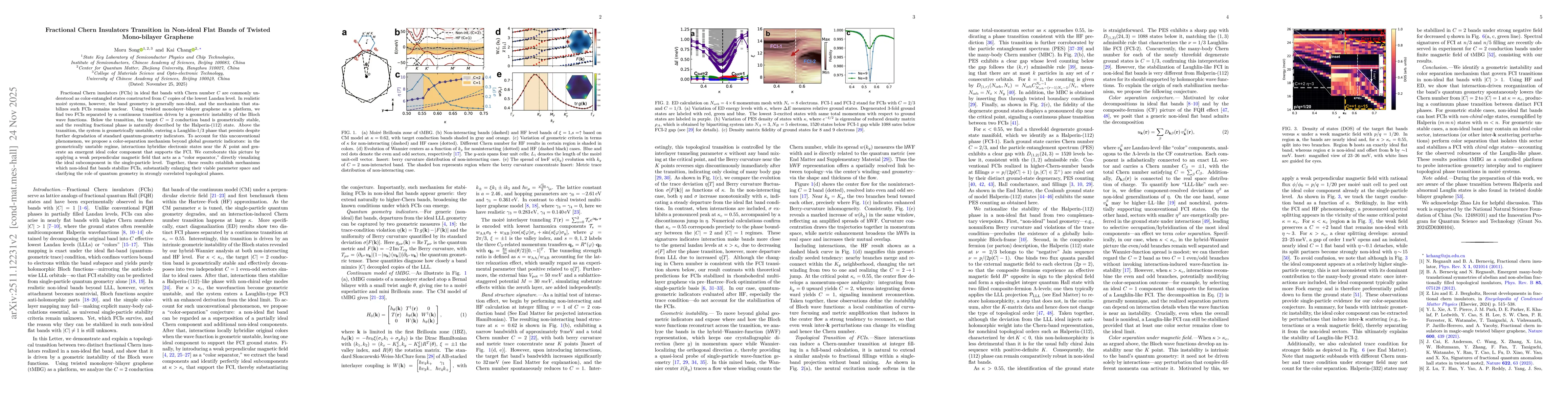 Thumbnail for Fractional Chern Insulators Transition in Non-ideal Flat Bands of Twisted Mono-bilayer Graphene