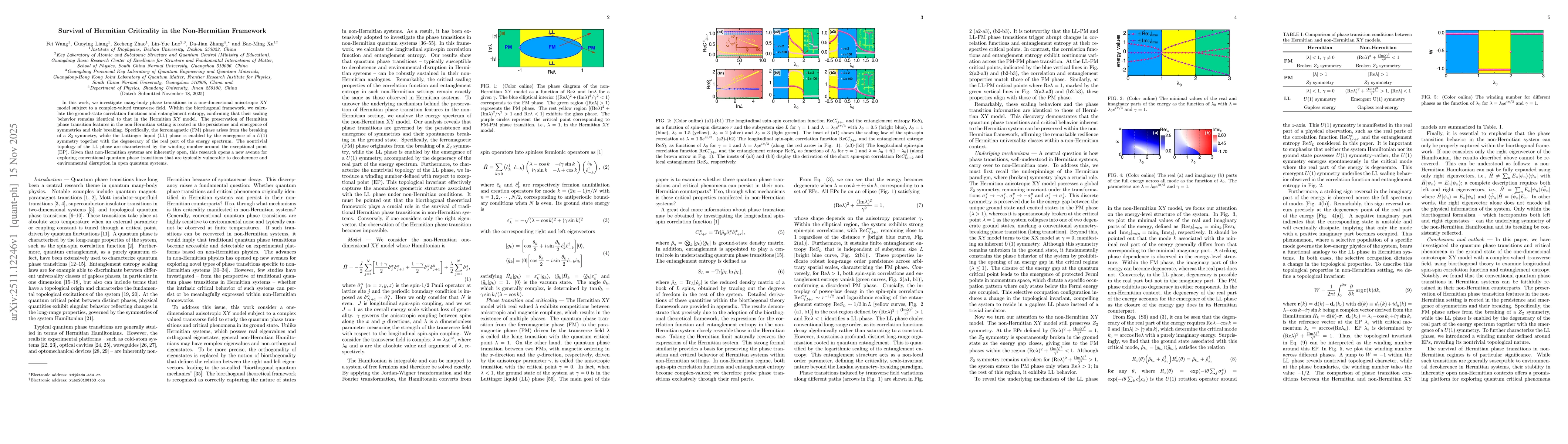 Thumbnail for Survival of Hermitian Criticality in the Non-Hermitian Framework