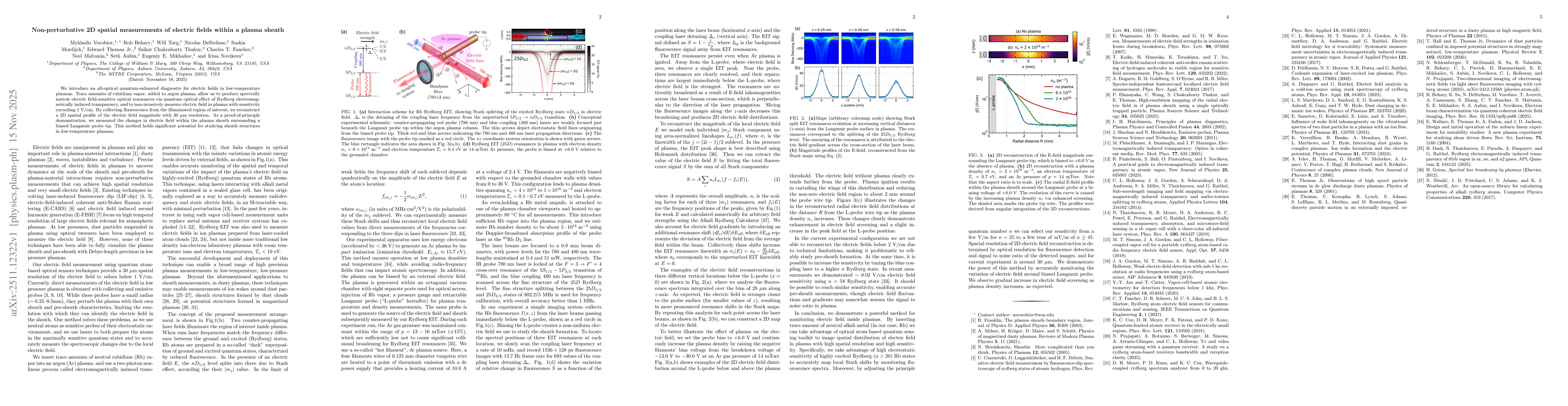 Thumbnail for Non-perturbative 2D spatial measurements of electric fields within a plasma sheath
