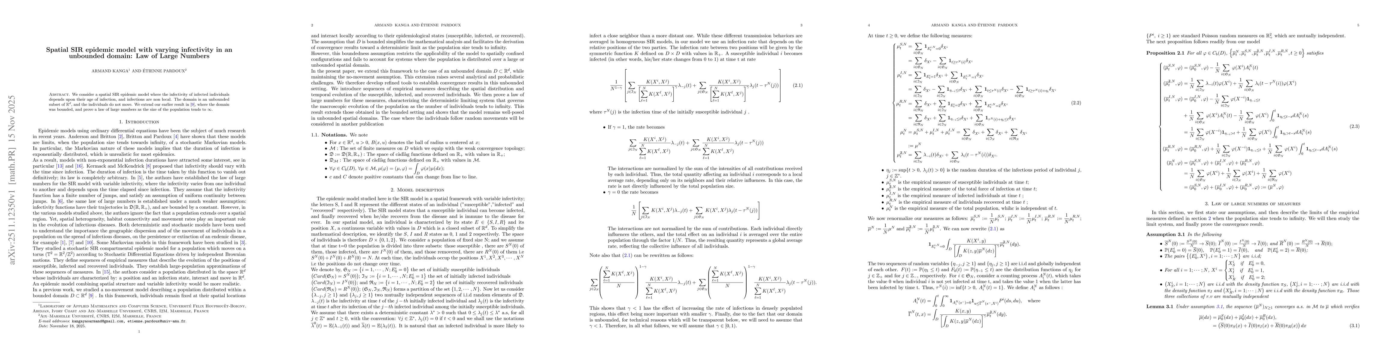 Thumbnail for Spatial SIR epidemic model with varying infectivity in an unbounded domain: Law of Large Numbers