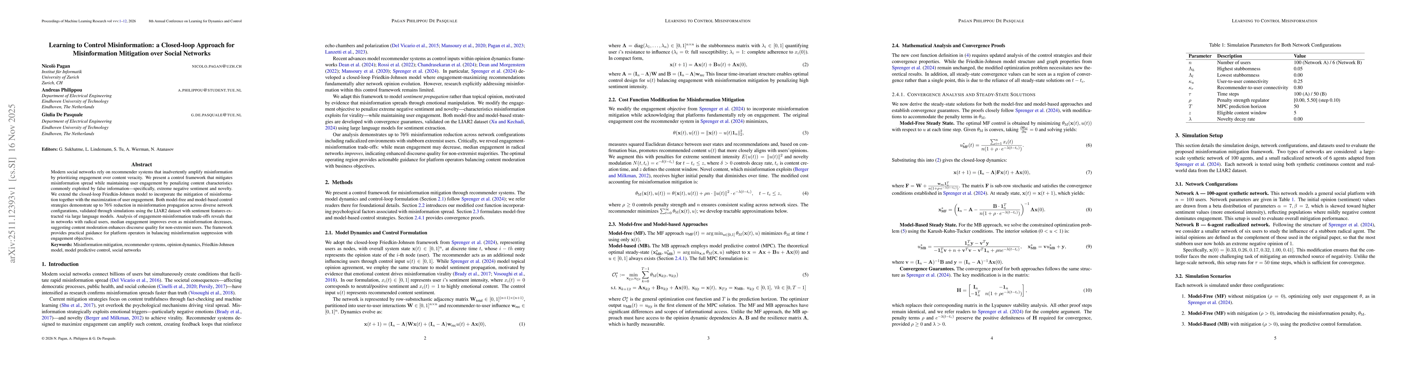 Thumbnail for Learning to Control Misinformation: a Closed-loop Approach for Misinformation Mitigation over Social Networks