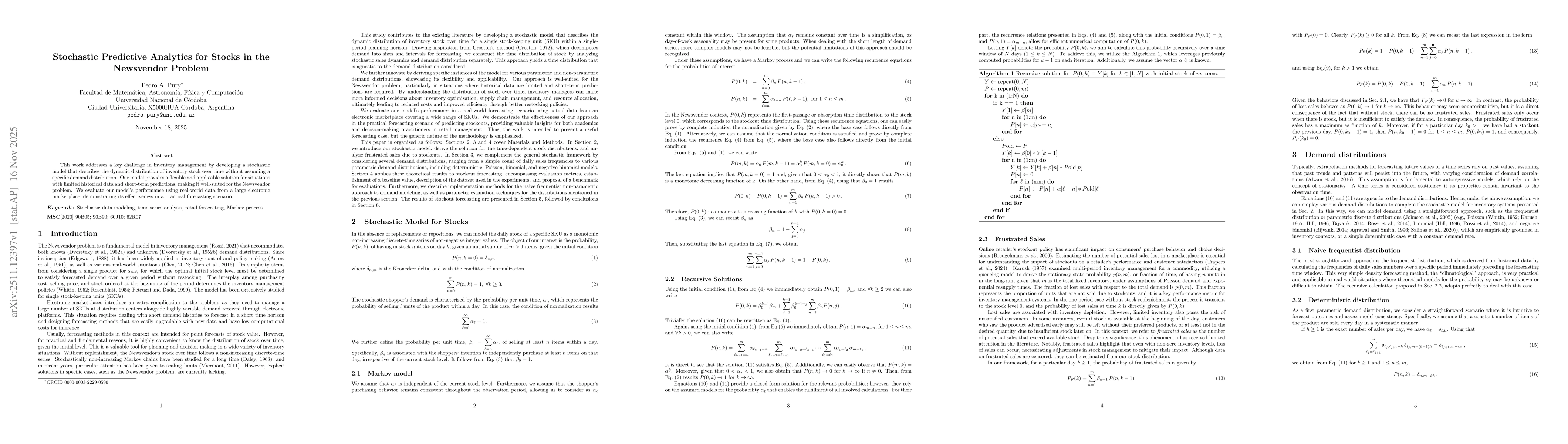 Thumbnail for Stochastic Predictive Analytics for Stocks in the Newsvendor Problem