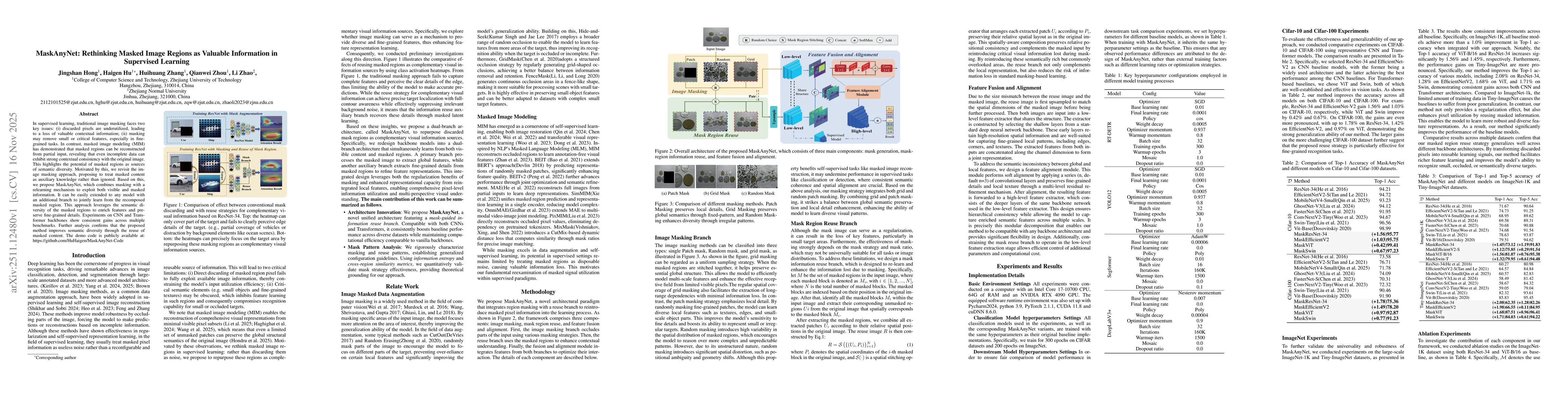 Thumbnail for MaskAnyNet: Rethinking Masked Image Regions as Valuable Information in Supervised Learning