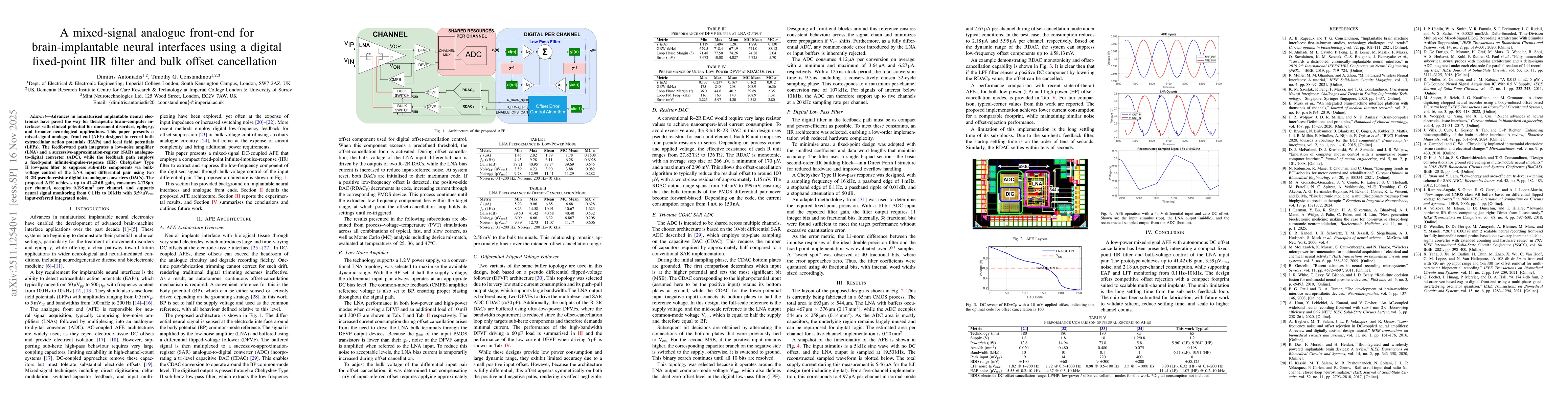 Thumbnail for A mixed-signal analogue front-end for brain-implantable neural interfaces using a digital fixed-point IIR filter and bulk offset cancellation