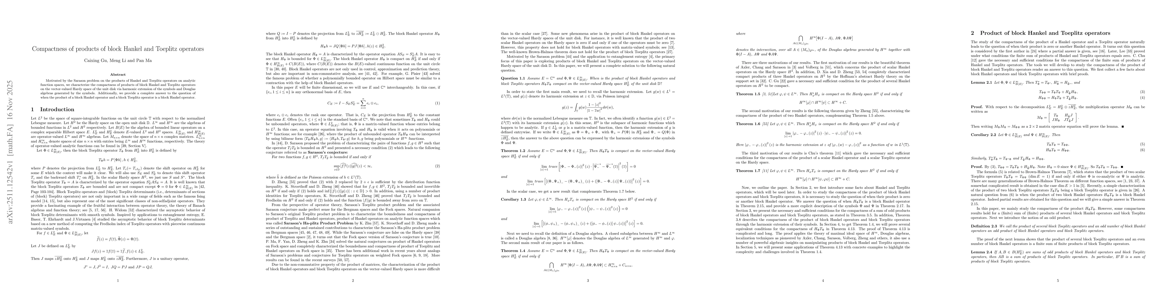 Thumbnail for Compactness of products of block Hankel and Toeplitz operators