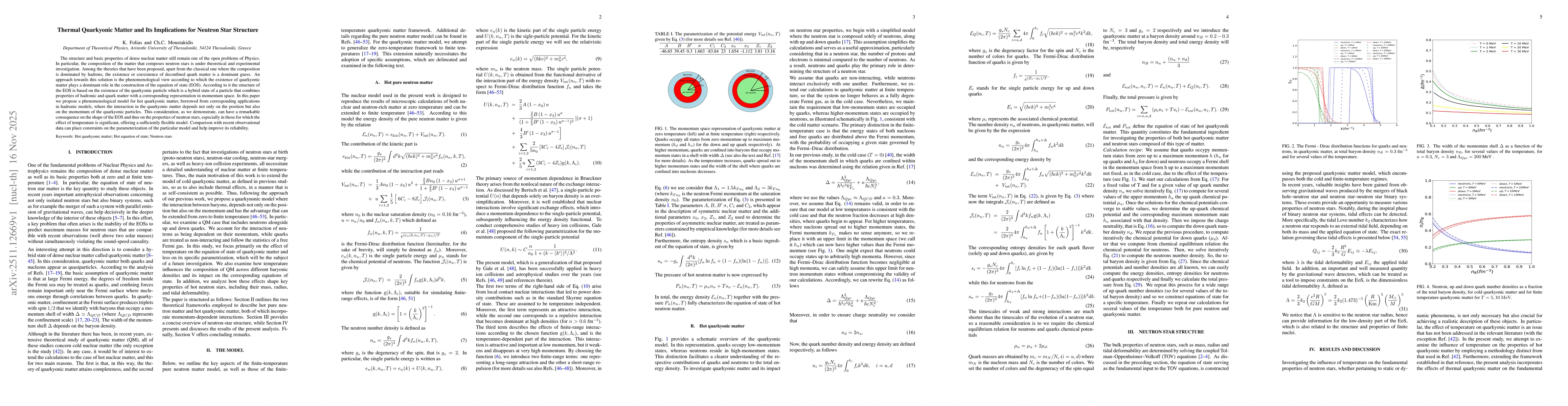 Thumbnail for Thermal Quarkyonic Matter and Its Implications for Neutron Star Structure