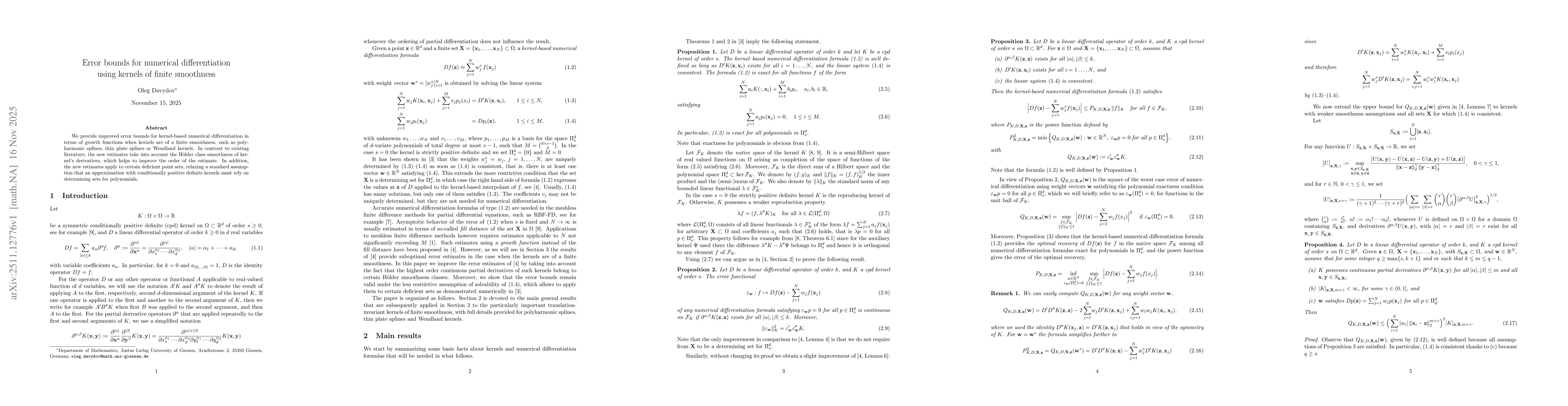 Thumbnail for Error bounds for numerical differentiation using kernels of finite smoothness