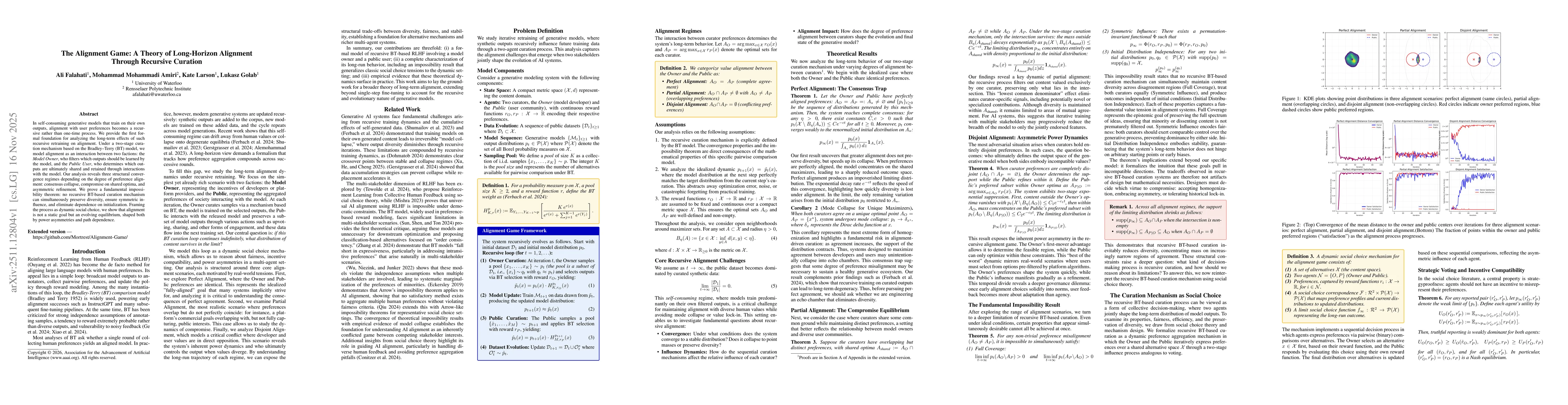 Thumbnail for The Alignment Game: A Theory of Long-Horizon Alignment Through Recursive Curation