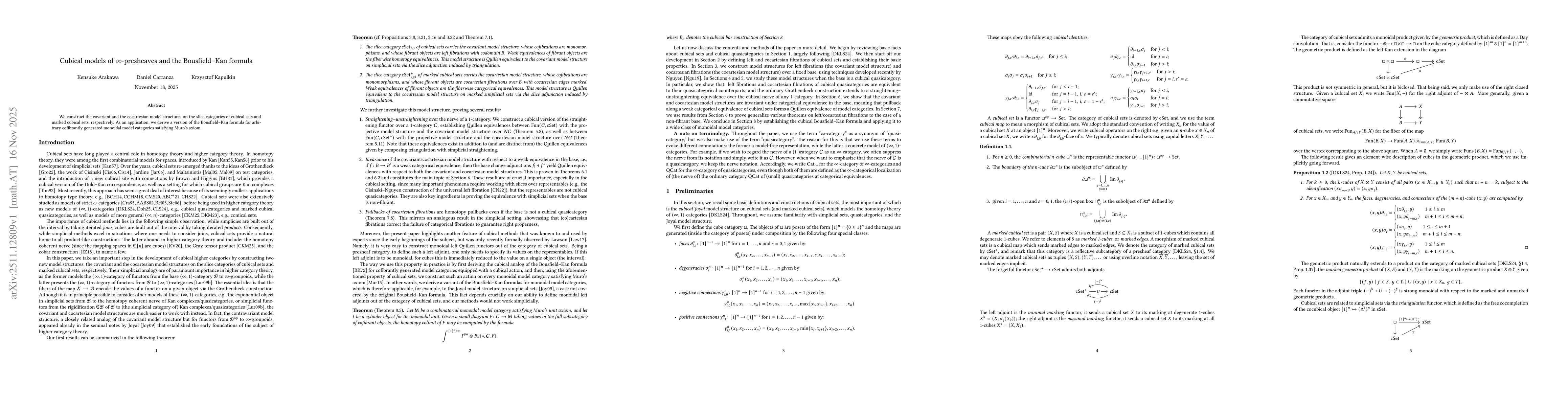 Thumbnail for Cubical models of $\infty$-presheaves and the Bousfield-Kan formula