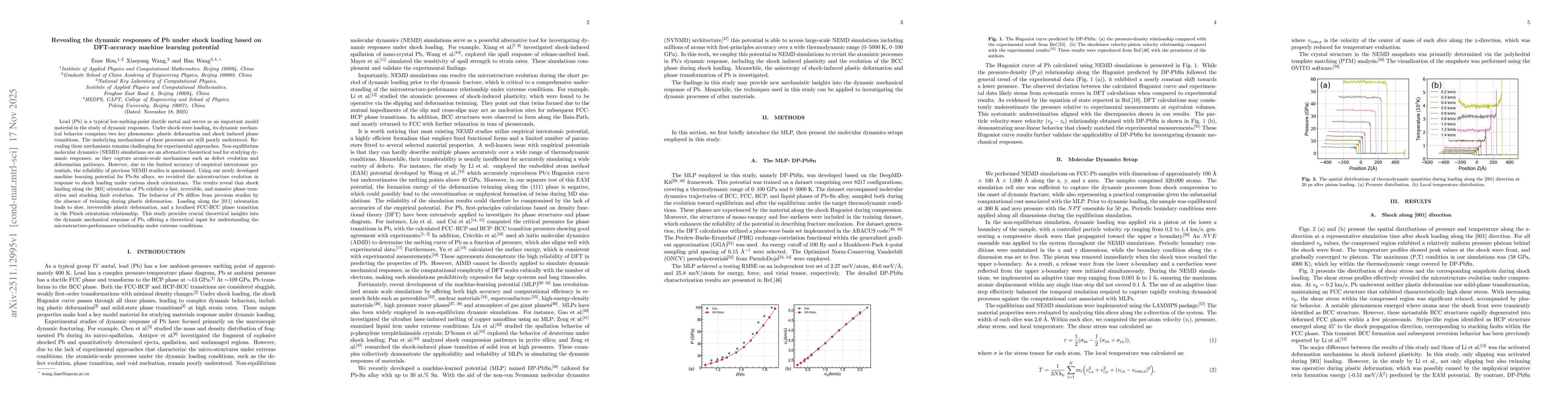 Thumbnail for Revealing the dynamic responses of Pb under shock loading based on DFT-accuracy machine learning potential