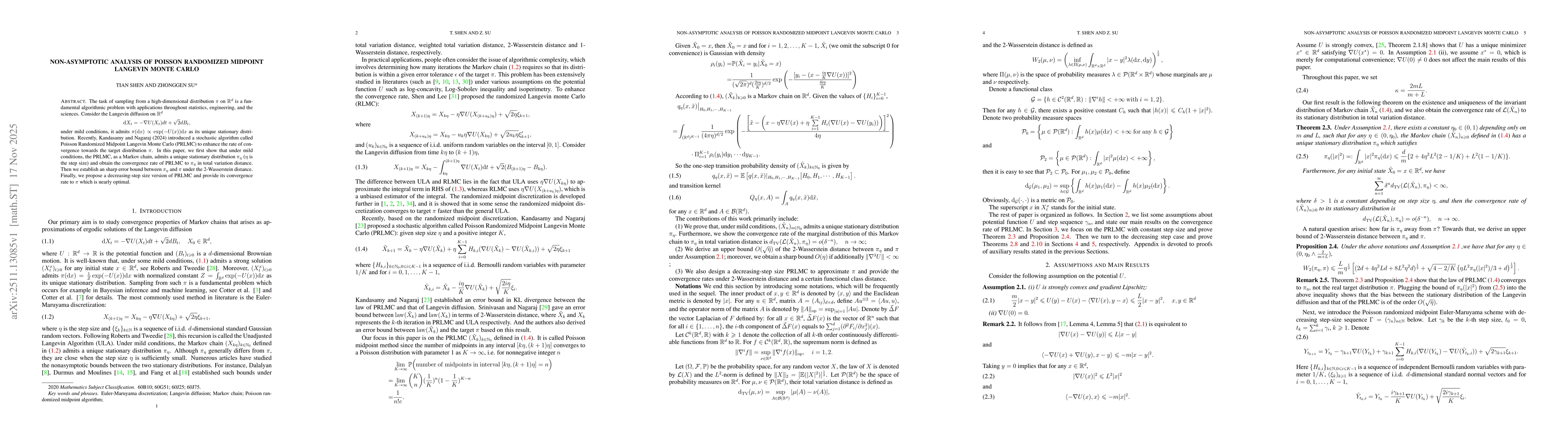Thumbnail for Non-asymptotic Analysis of Poisson randomized midpoint Langevin Monte Carlo