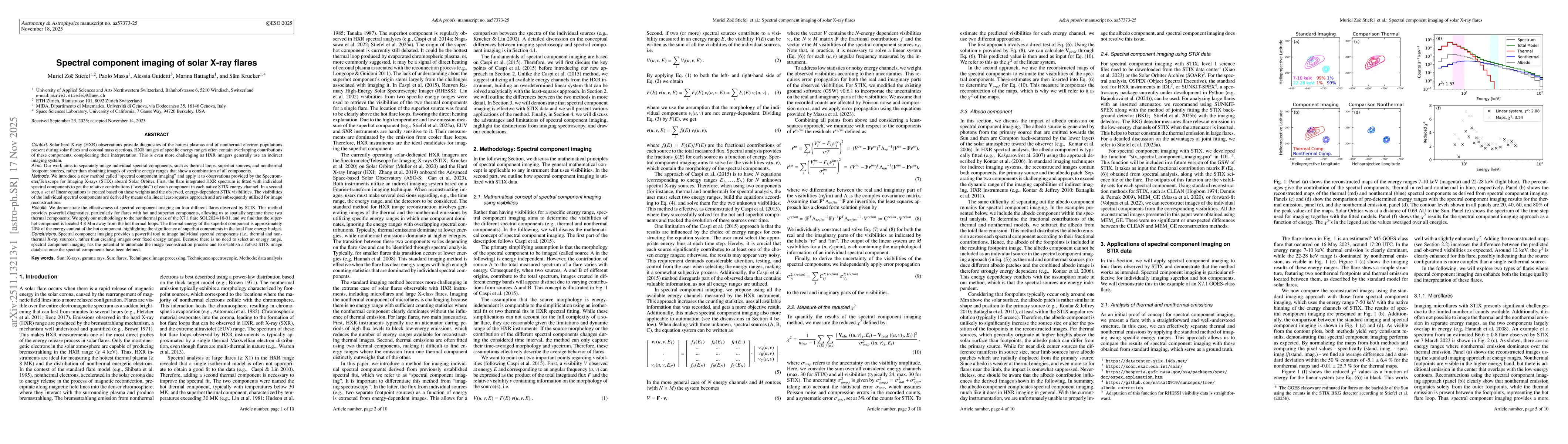Thumbnail for Spectral component imaging of solar X-ray flares