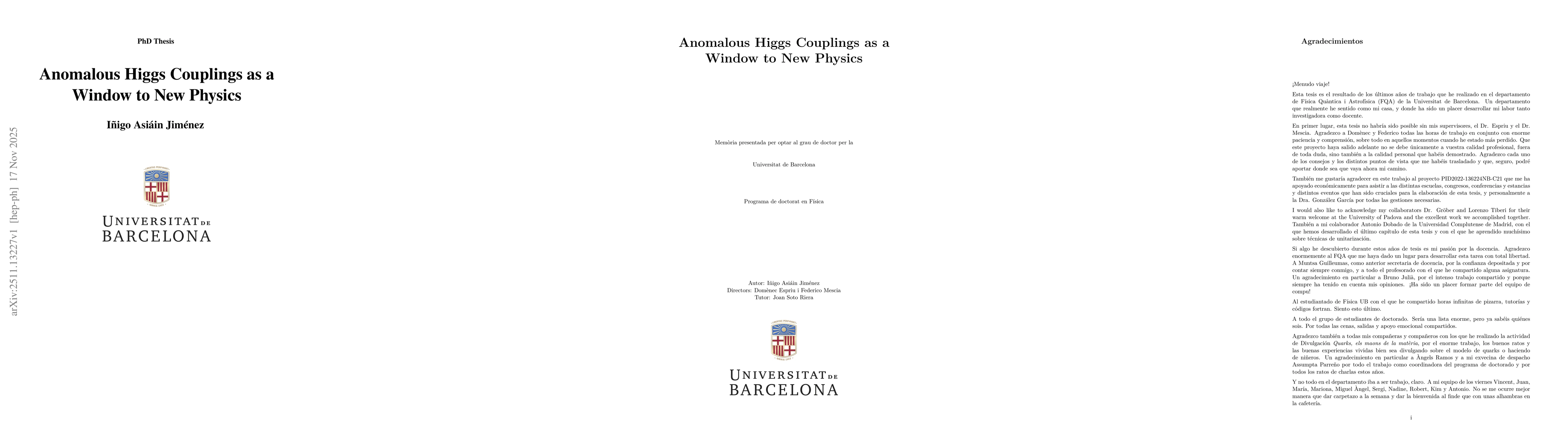 Thumbnail for Anomalous Higgs Couplings as a Window to New Physics