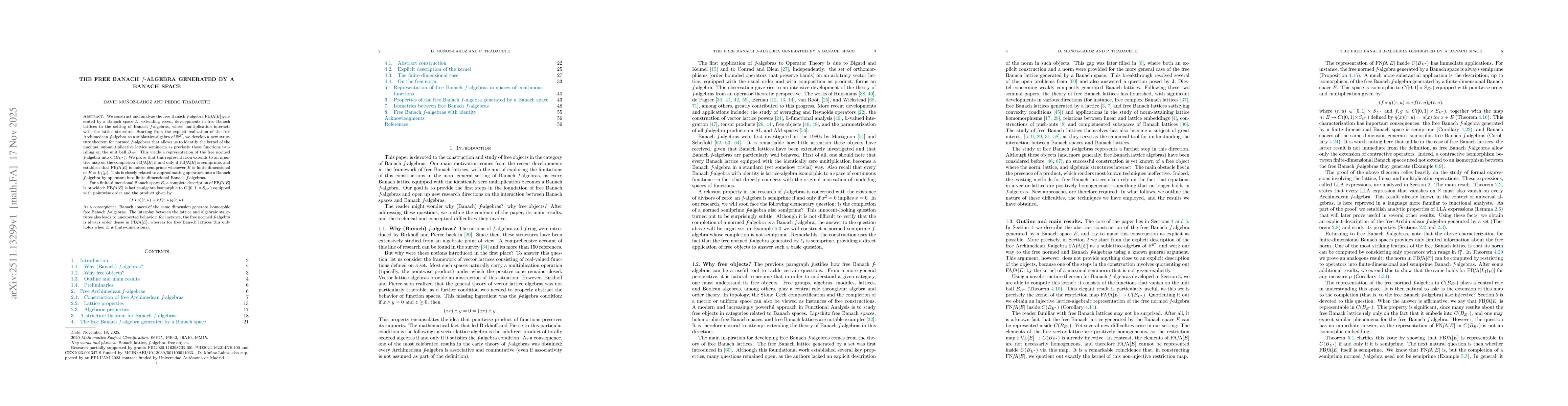 Thumbnail for The free Banach $f$-algebra generated by a Banach space