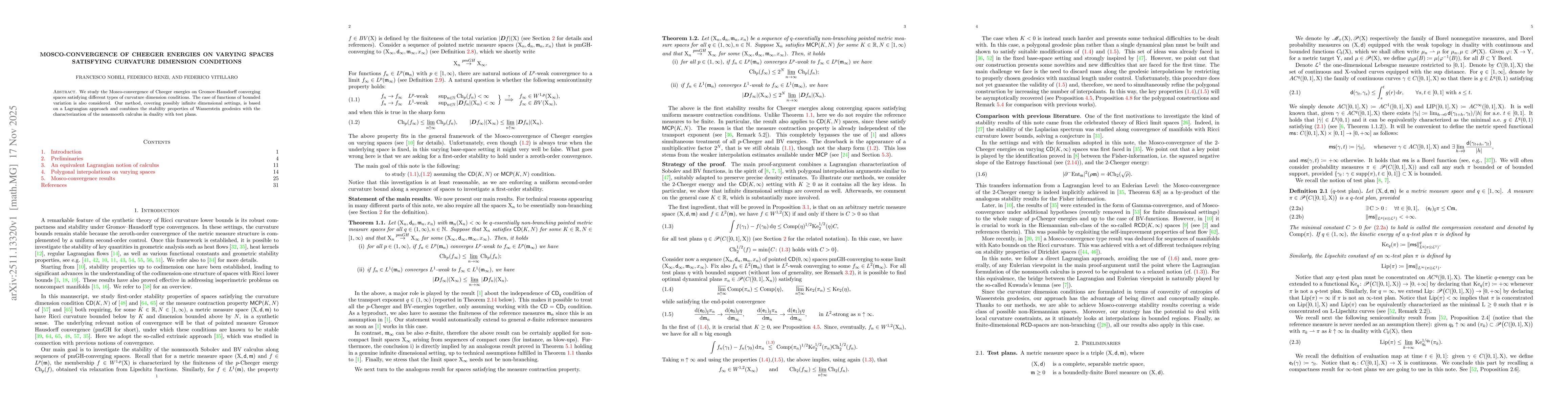 Thumbnail for Mosco-convergence of Cheeger energies on varying spaces satisfying curvature dimension conditions