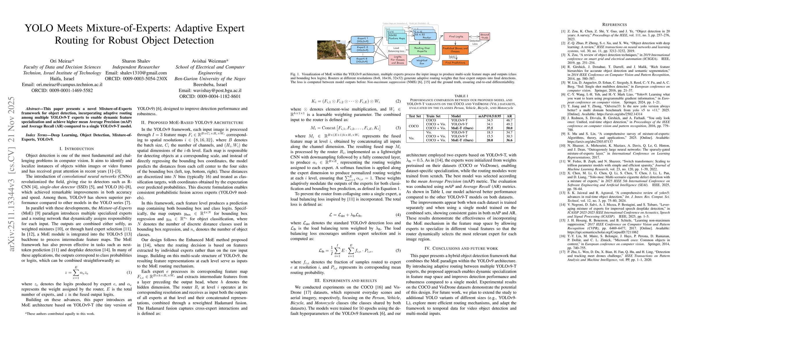 Thumbnail for YOLO Meets Mixture-of-Experts: Adaptive Expert Routing for Robust Object Detection