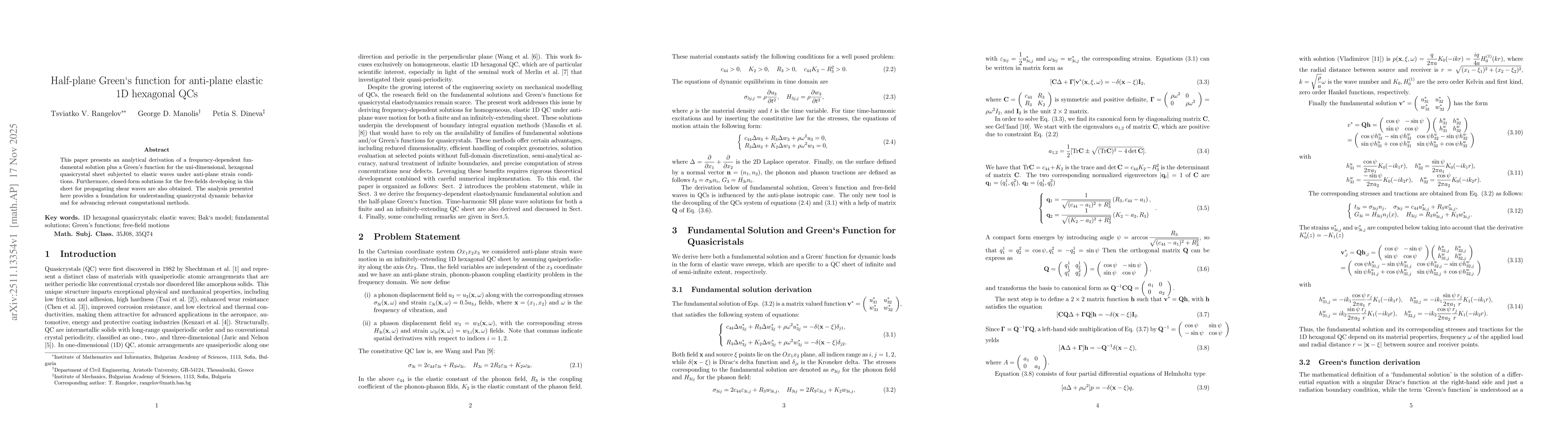 Thumbnail for Half-plane Green`s function for anti-plane elastic 1D hexagonal QCs