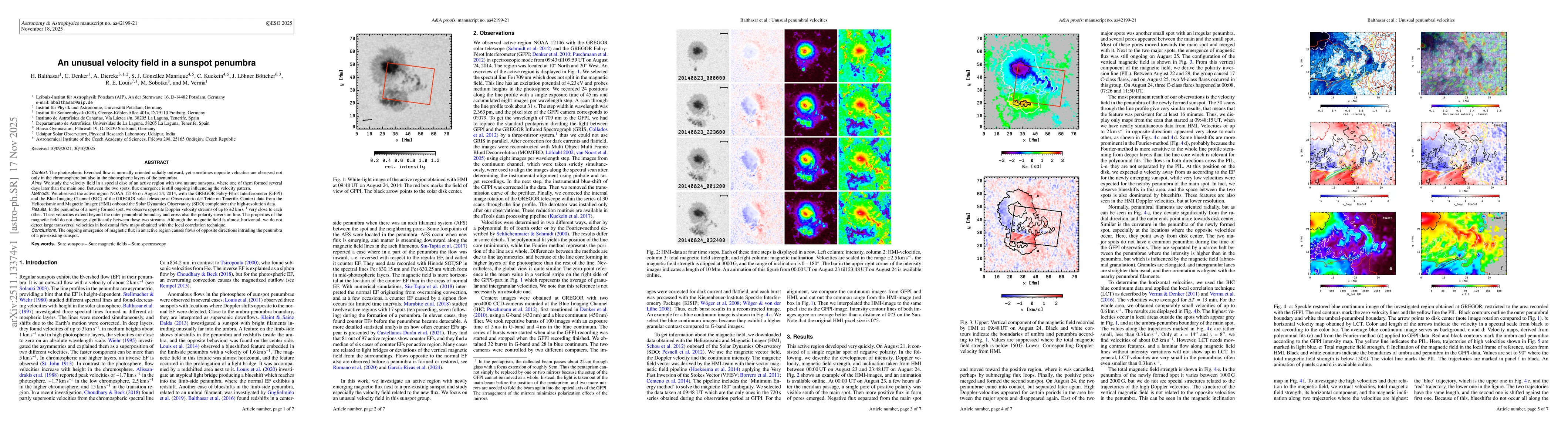Thumbnail for An Unusual Velocity Field in a Sunspot Penumbra