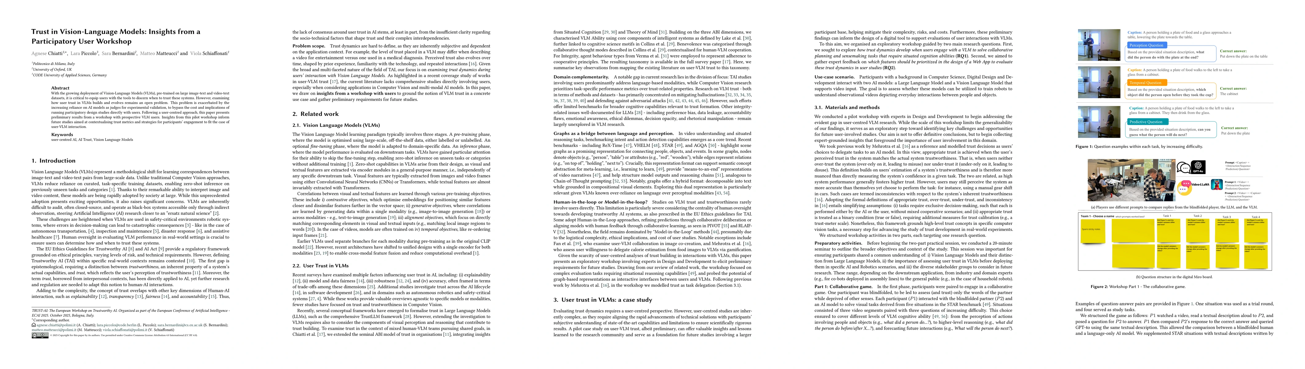 Thumbnail for Trust in Vision-Language Models: Insights from a Participatory User Workshop