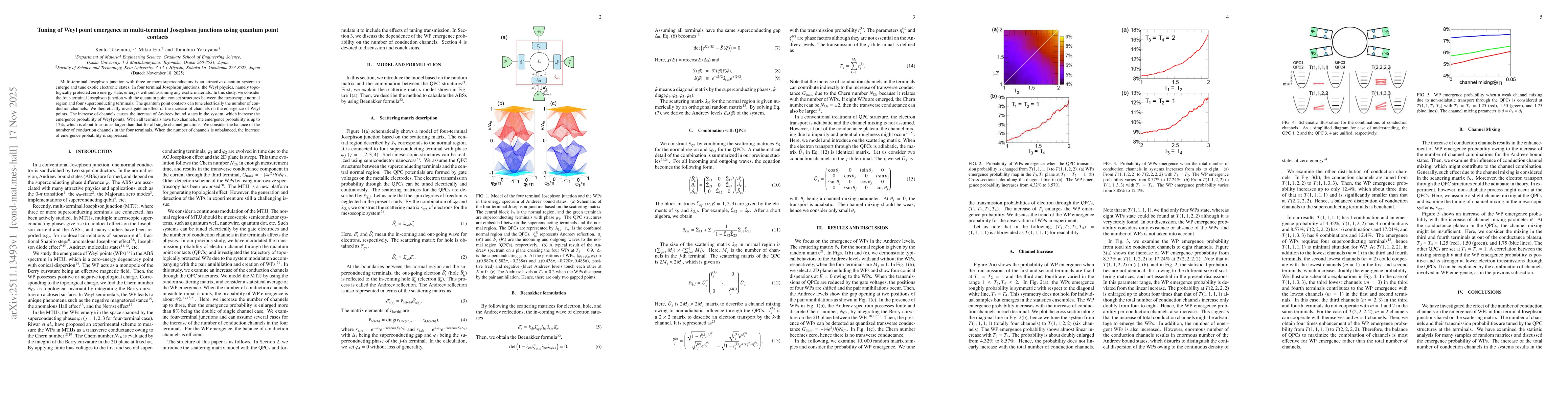 Thumbnail for Tuning of Weyl point emergence in multi-terminal Josephson junctions using quantum point contacts
