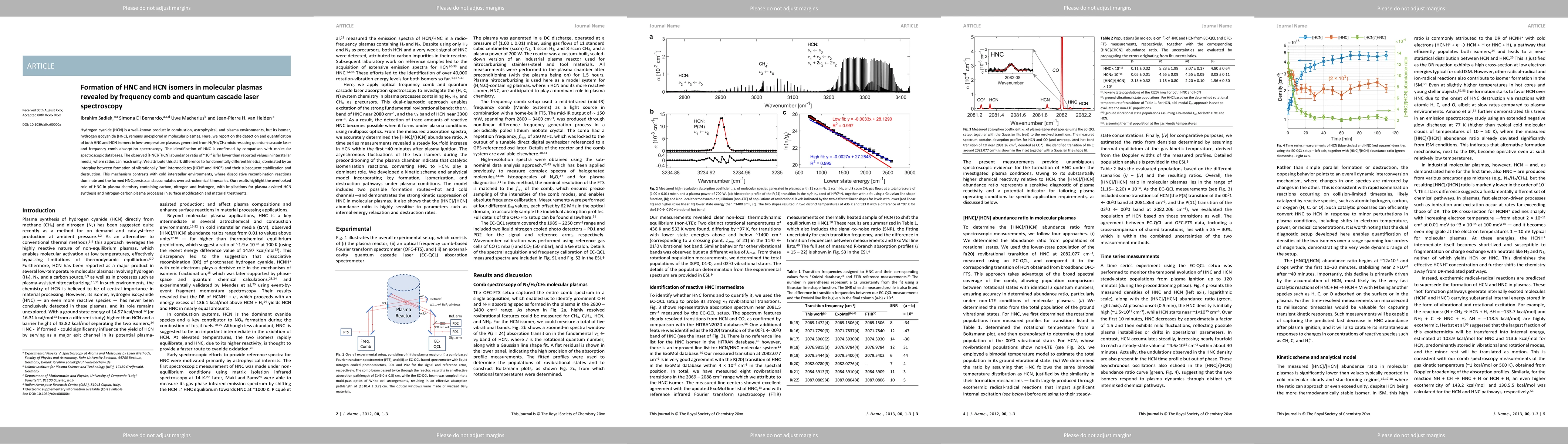 Thumbnail for Formation of HNC and HCN isomers in molecular plasmas revealed by frequency comb and quantum cascade laser spectroscopy