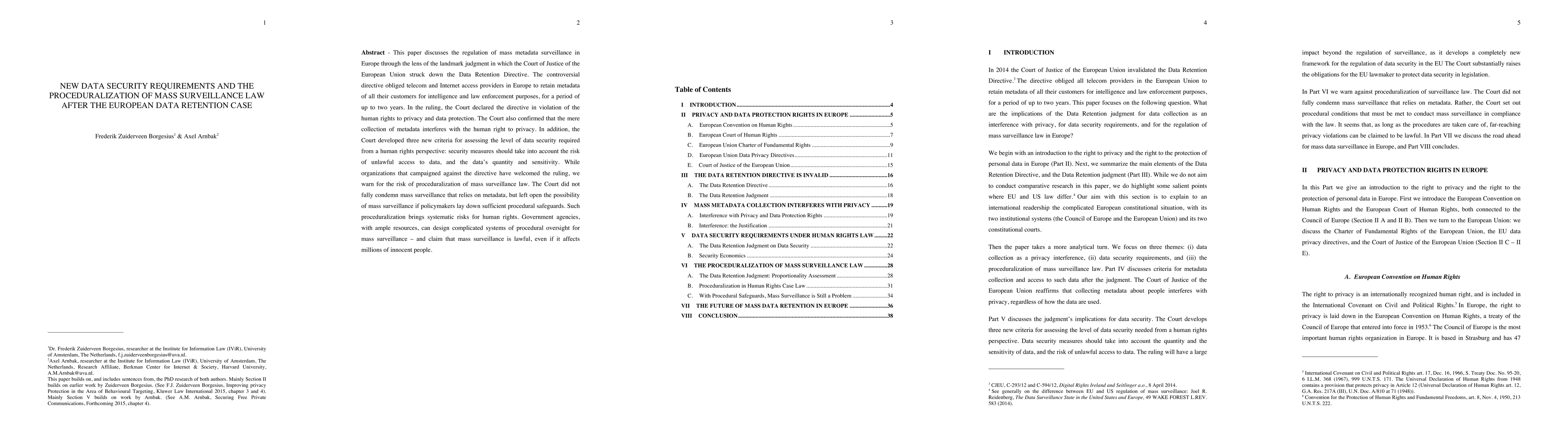 Thumbnail for New Data Security Requirements and the Proceduralization of Mass Surveillance Law after the European Data Retention Case