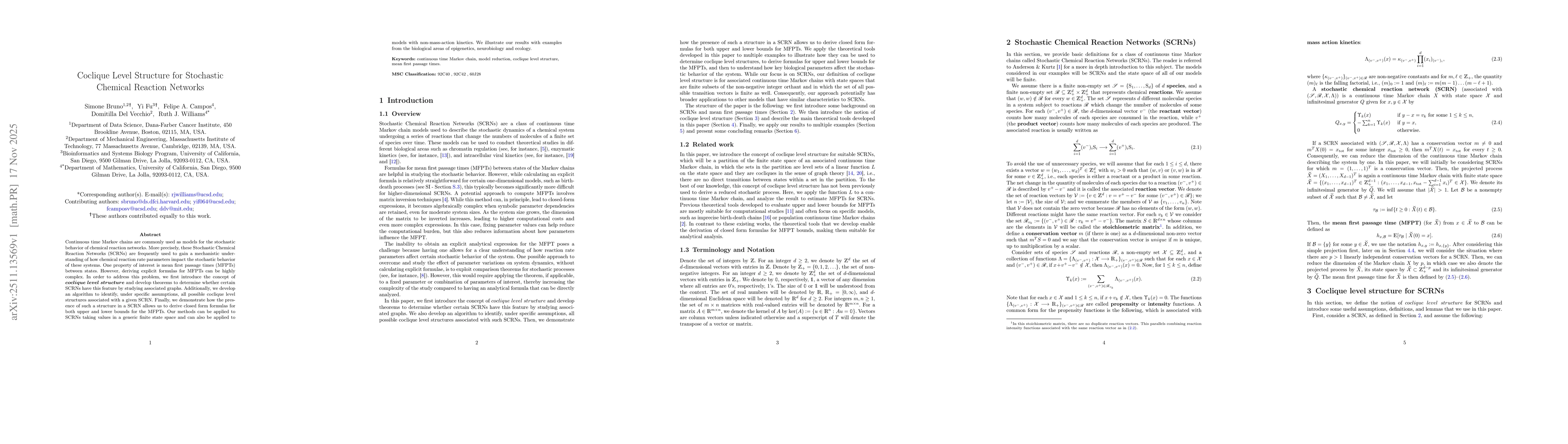 Thumbnail for Coclique level structure for stochastic chemical reaction networks