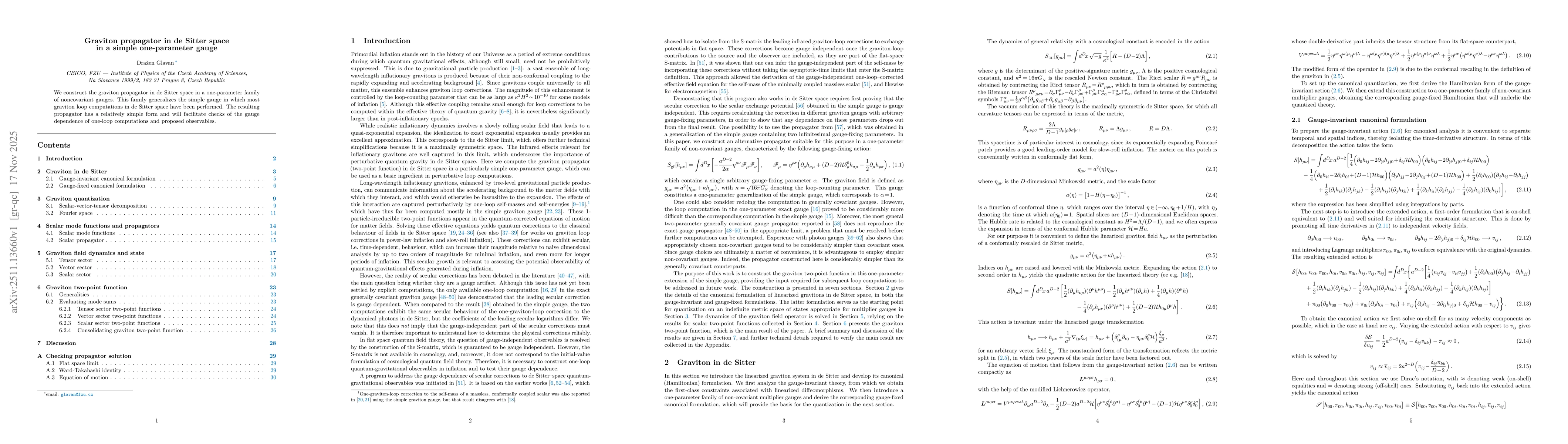 Thumbnail for Graviton propagator in de Sitter space in a simple one-parameter gauge