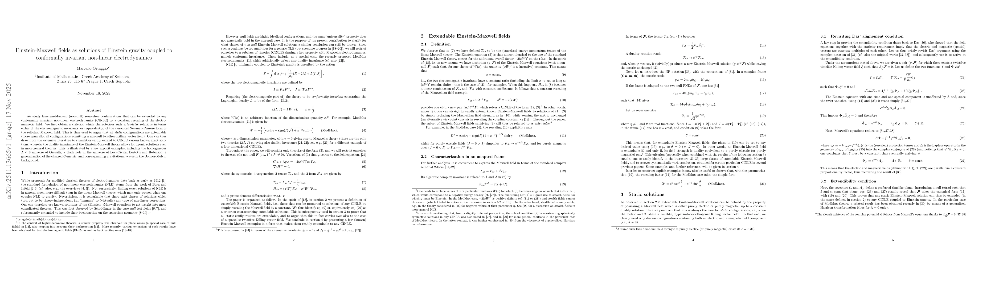 Thumbnail for Einstein-Maxwell fields as solutions of Einstein gravity coupled to conformally invariant non-linear electrodynamics