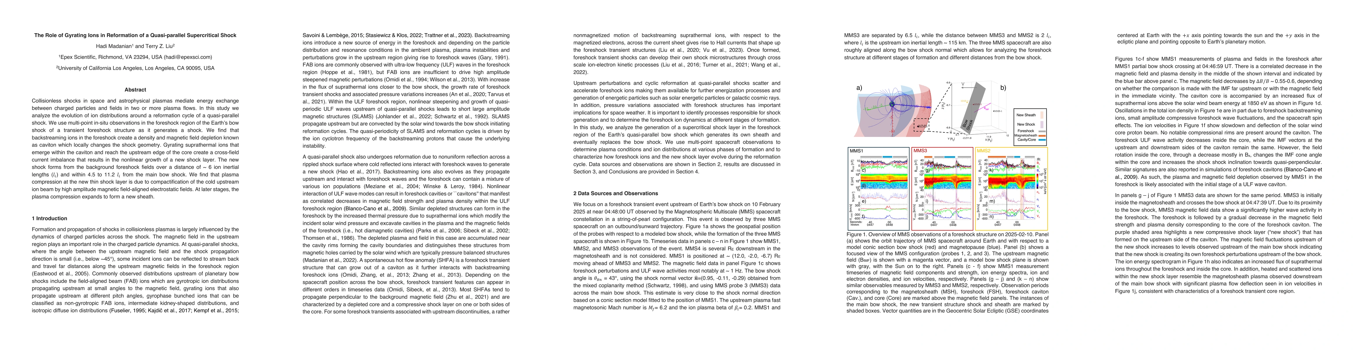 Thumbnail for The Role of Gyrating Ions in Reformation of a Quasi-parallel Supercritical Shock