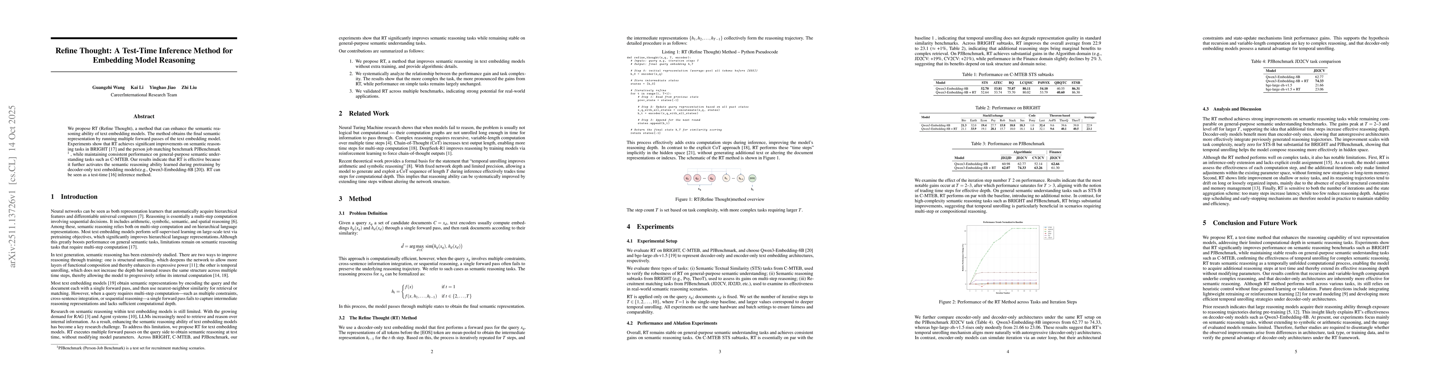 Thumbnail for Refine Thought: A Test-Time Inference Method for Embedding Model Reasoning