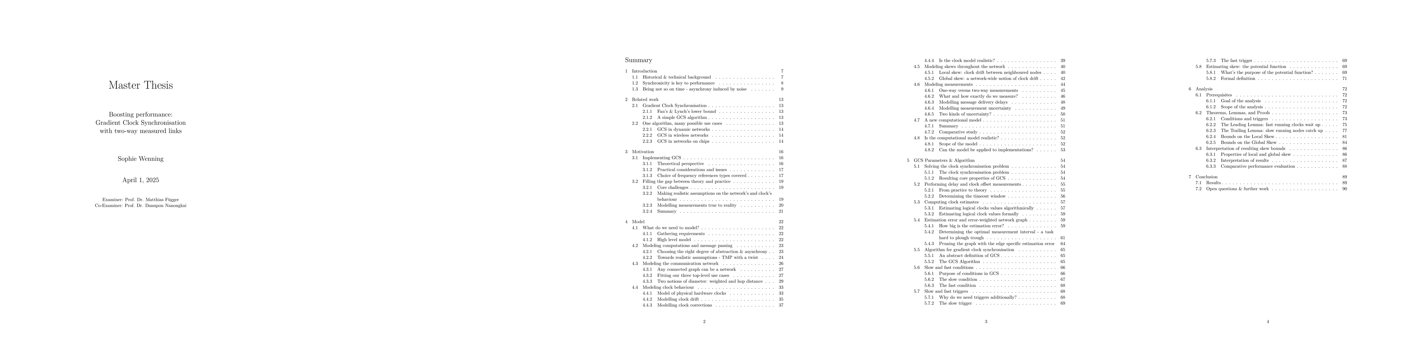 Thumbnail for Boosting performance: Gradient Clock Synchronisation with two-way measured links