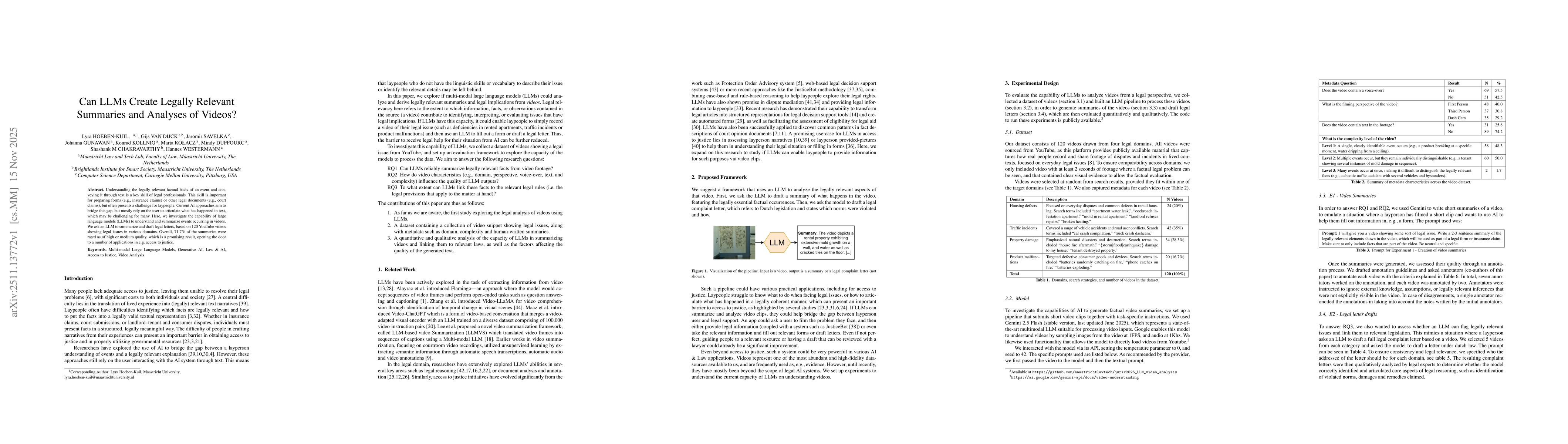 Thumbnail for Can LLMs Create Legally Relevant Summaries and Analyses of Videos?