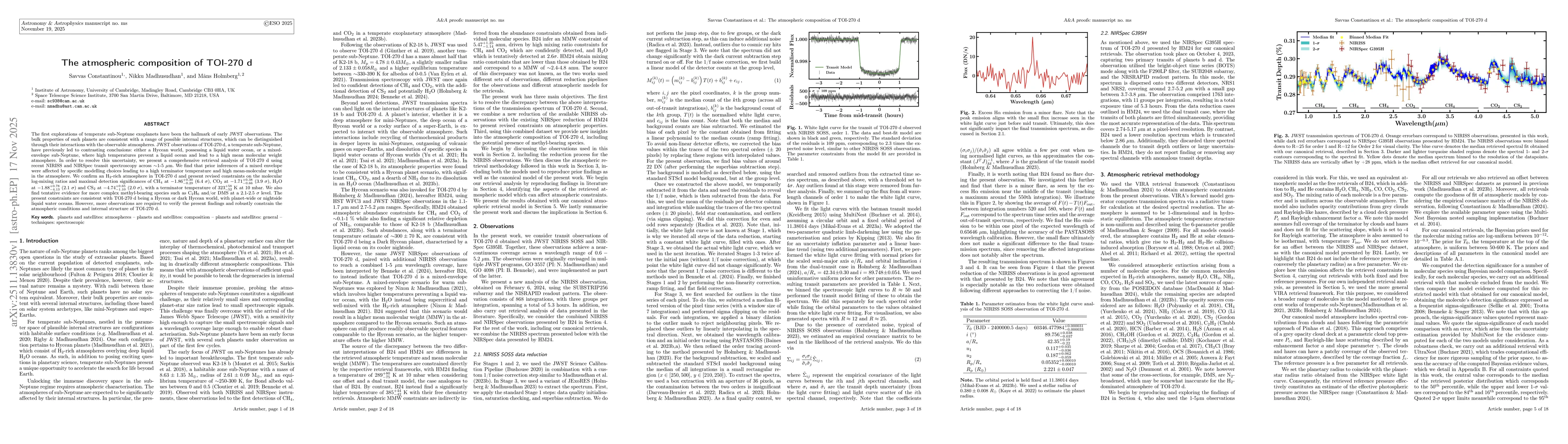 Thumbnail for The atmospheric composition of TOI-270 d