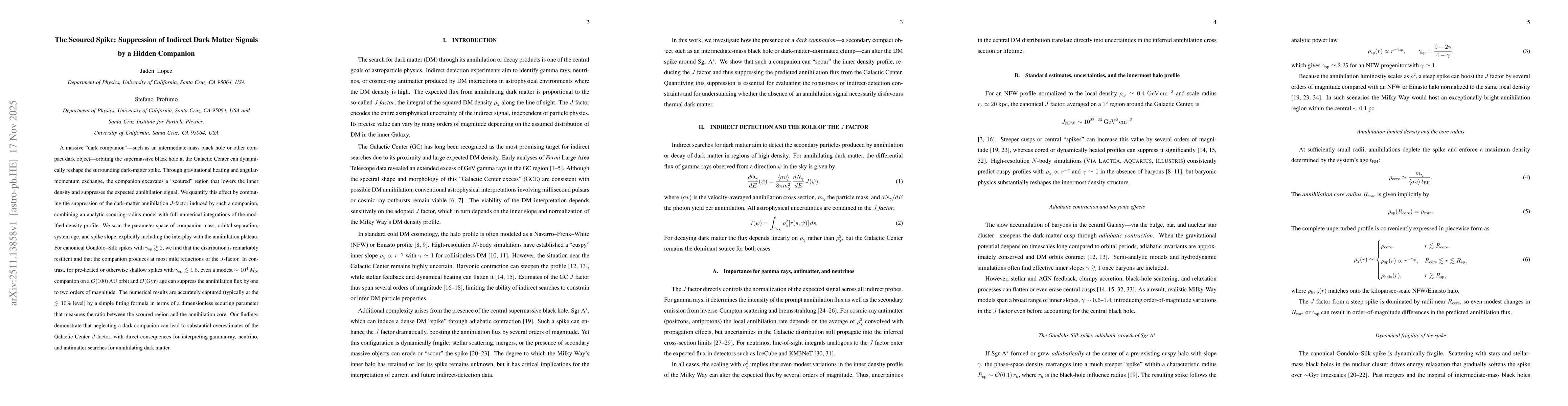 Thumbnail for The Scoured Spike: Suppression of Indirect Dark Matter Signals by a Hidden Companion