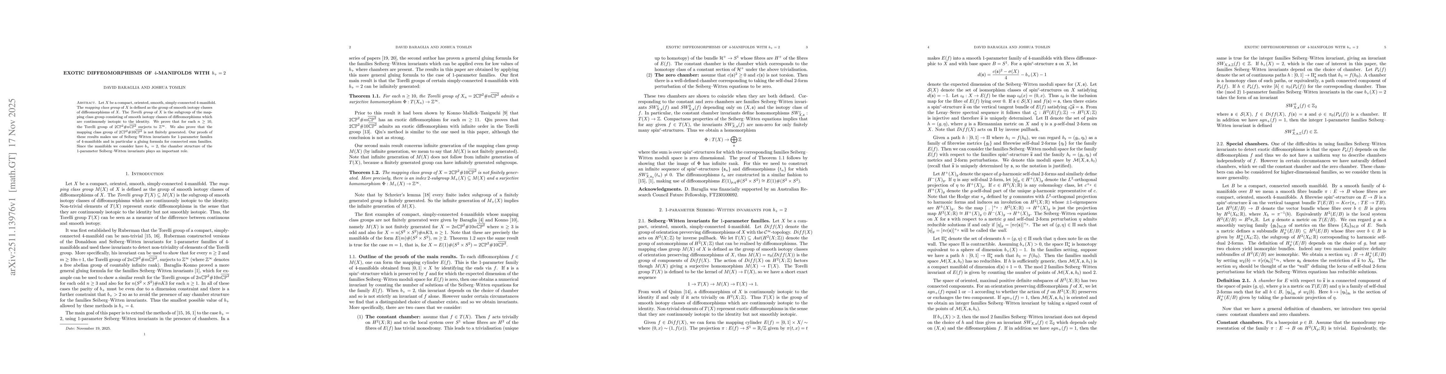 Thumbnail for Exotic diffeomorphisms of 4-manifolds with b_+ = 2