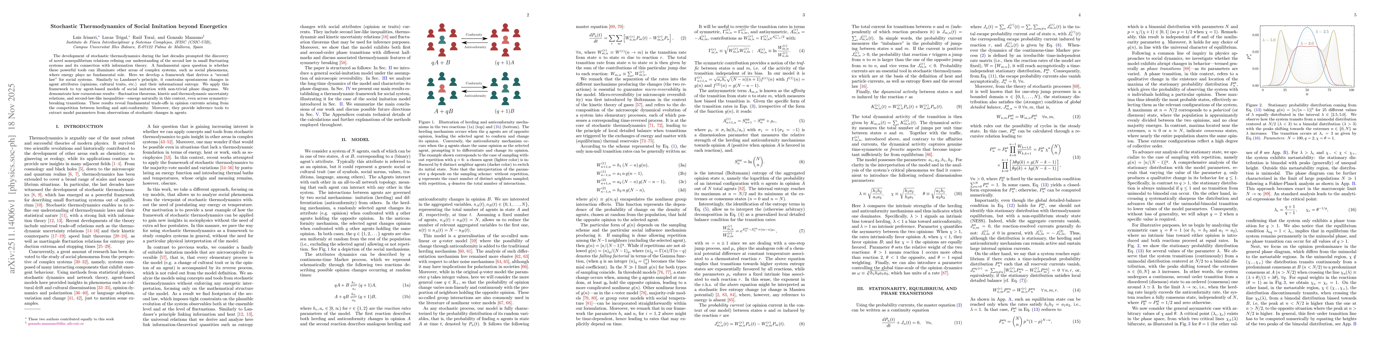 Thumbnail for Stochastic Thermodynamics of Social Imitation beyond Energetics