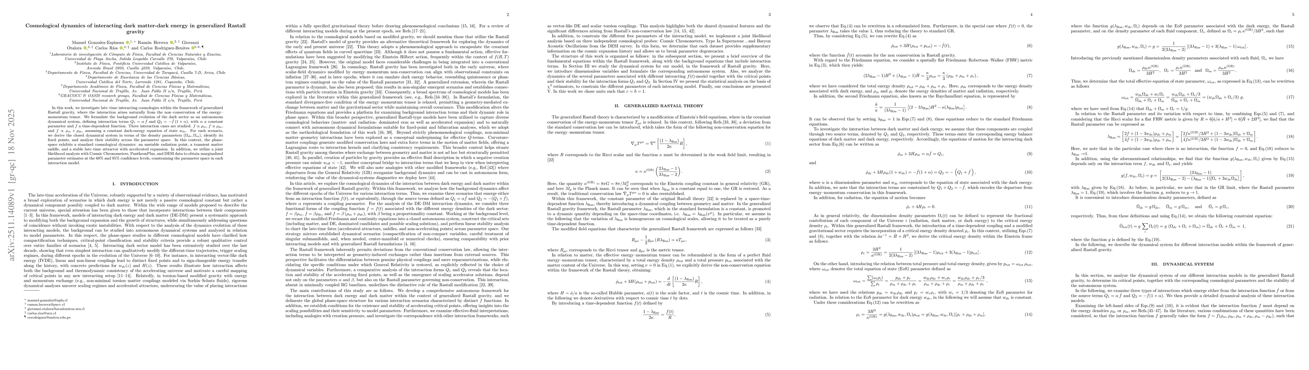 Thumbnail for Cosmological dynamics of interacting dark matter-dark energy in generalized Rastall gravity