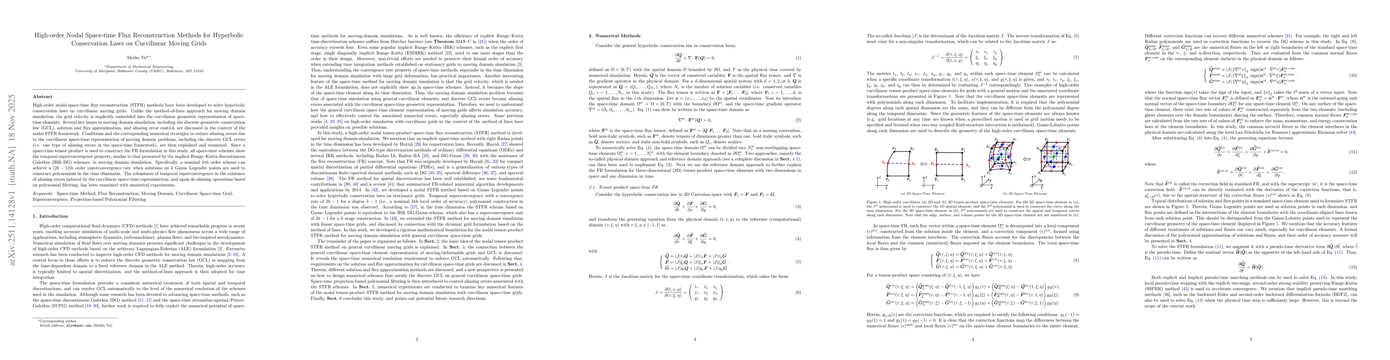 Thumbnail for High-order Nodal Space-time Flux Reconstruction Methods for Hyperbolic Conservation Laws on Curvilinear Moving Grids
