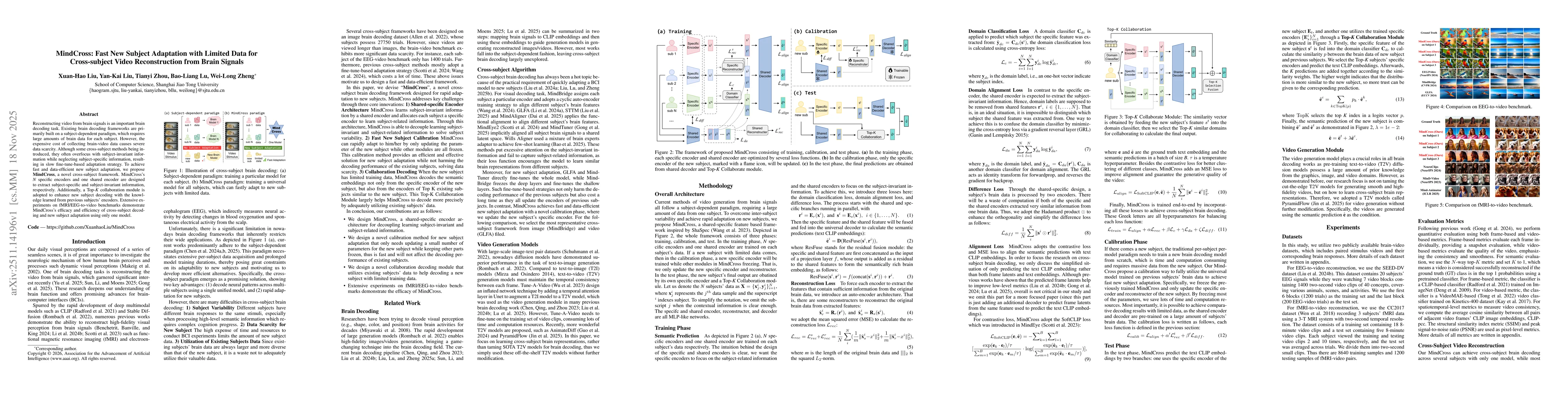 Thumbnail for MindCross: Fast New Subject Adaptation with Limited Data for Cross-subject Video Reconstruction from Brain Signals