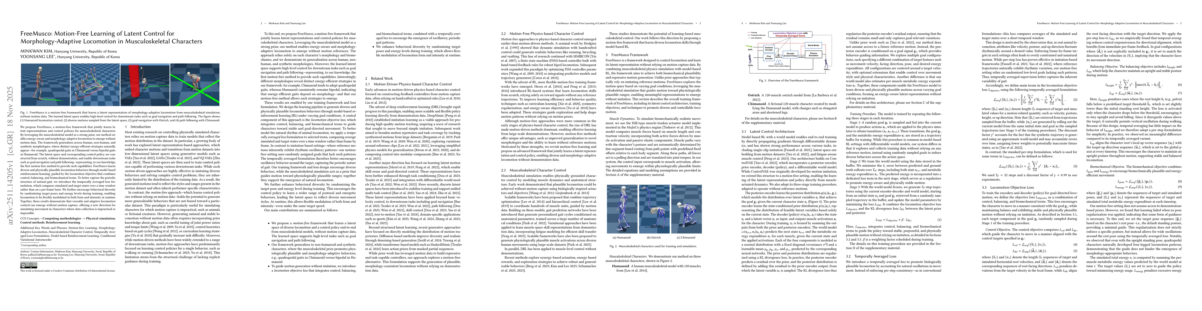 Thumbnail for FreeMusco: Motion-Free Learning of Latent Control for Morphology-Adaptive Locomotion in Musculoskeletal Characters