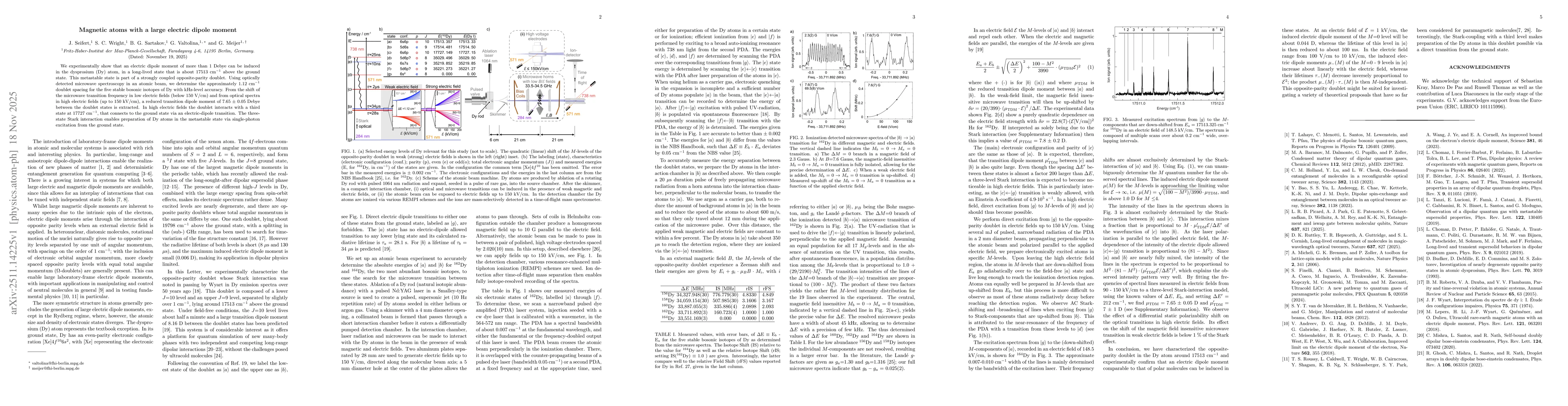 Thumbnail for Magnetic atoms with a large electric dipole moment